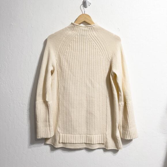 J.Crew Sweater Small New England Mock Neck Wool Tunic Sweater Ivory Cream - Picture 9 of 11